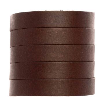 Lacet Cuir Plat (10 x 2 mm) Natural Red Dark Brown (1 mètre)