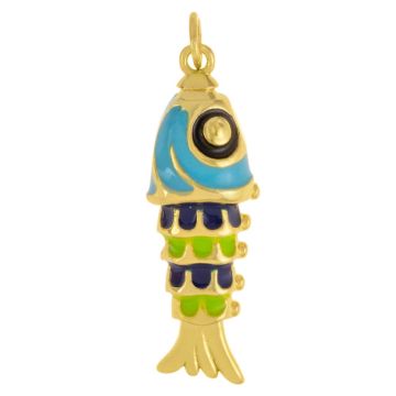 Pendentif Émaillé Poisson (30 x 10 x 7 mm) Blue (1 pièce)