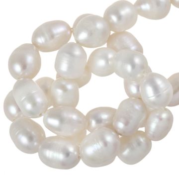 Perles d’Eau Douce (6.5 - 8 x 6 - 7 mm) White (22 pièces)