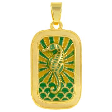Pendentif Émaillé Hippocampe (26 x 16 x 3.5 mm) Green (1 pièces)