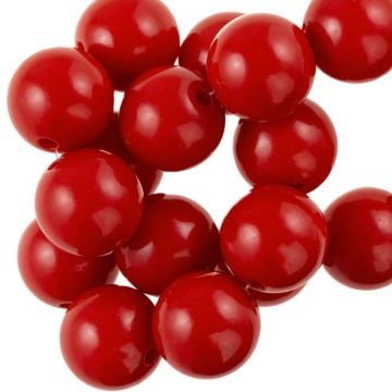 Perles Acryliques (16 mm) Fiery Red (25 pièces)