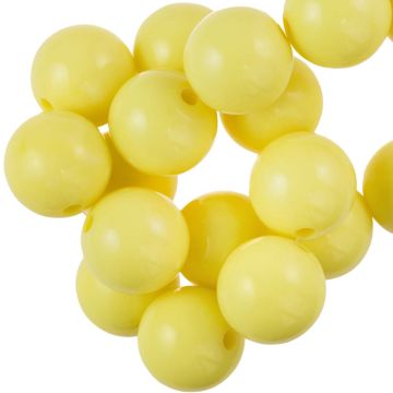 Perles Acryliques (16 mm) Pastel Yellow (25 pièces)