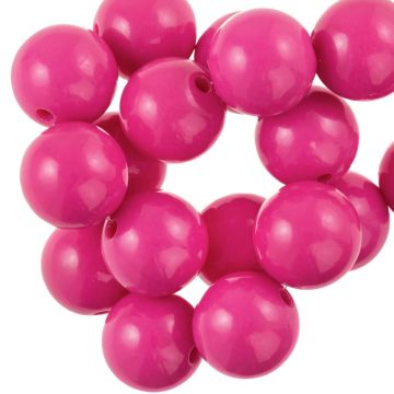 Perles Acryliques (16 mm) Cerise Pink (25 pièces)
