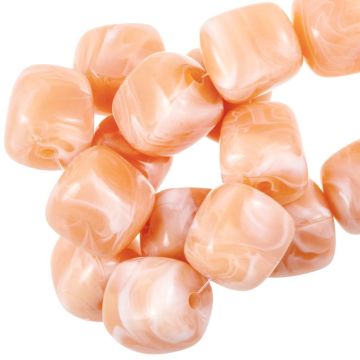 Perles Acryliques Opaque Bicolore (17 x 15.5 x 15.5 mm) Light Salmon (10 pièces)