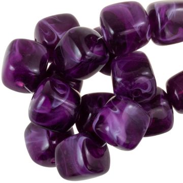 Perles Acryliques Opaque Bicolore (17 x 15.5 x 15.5 mm) Amethyst (10 pièces)