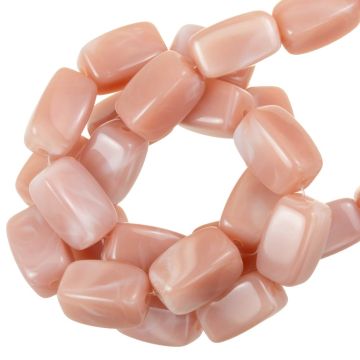 Perles Acryliques Bicolore (13 x 7.5 x 7.5 mm) Salmon Pink (20 pièces)