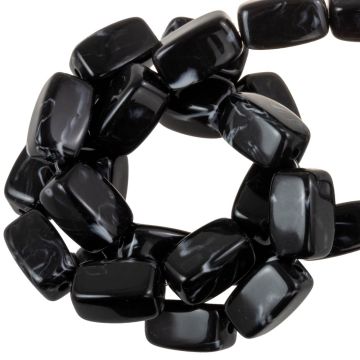 Perles Acryliques Bicolore (13 x 7.5 x 7.5 mm) Black (20 pièces)