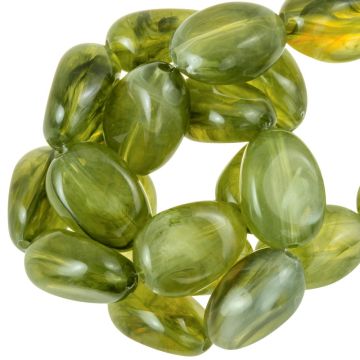 Perles Acryliques Bicolore (18 x 13 x 9.5 mm) Dark Olive Green (10 pièces)