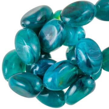 Perles Acryliques Bicolore (18 x 13 x 9.5 mm) Teal (10 pièces)