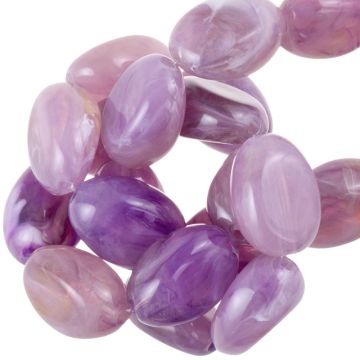 Perles Acryliques Bicolore (18 x 13 x 9.5 mm) Orchid (10 pièces)