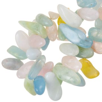 Perles Morganite (10 - 28 x 8 - 12 x 4 - 8 mm) 42 pièces