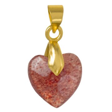 Pendentif Quartz Fraise Coeur (12 x 11 x 5 mm) 1 pièce