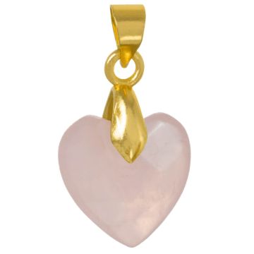 Pendentif Quartz Rose Coeur (12 x 11 x 5 mm) 1 pièce