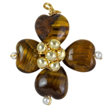 Pendentif Oeil de Tigre (29 x 27 x 10 mm) 1 pièce