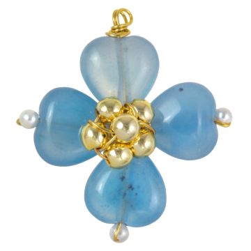 Pendentif Aigue-Mariner (29 x 27 x 10 mm) 1 pièce