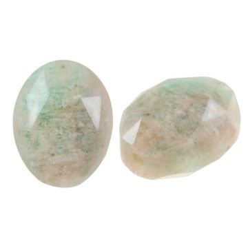 Perles Facettes Amazonite (9.5 - 10 x 8 x 4.5 mm) 2 pièces