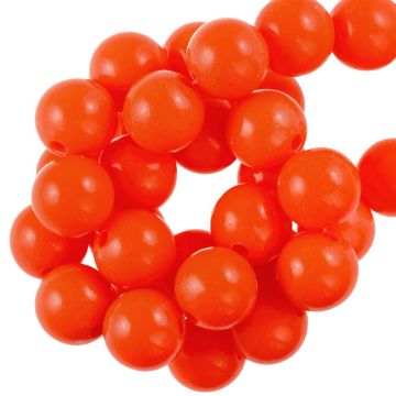 Perles Acryliques (12 mm) Red Orange (50 pièces)