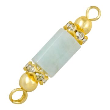Connecteur Bijoux Facettes Aigue-Marine (28 x 6 mm) Or (2 pièces)