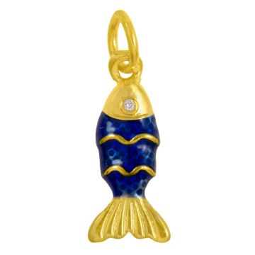 Breloque Émail Poisson (15 x 6.5 x 3 mm) Ocean Blue (1 pièce)
