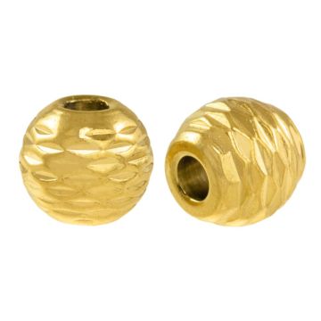 Perles Acier Inoxydable (5.5 x 5 mm) 18K Gold Ion Plated (5 pièces)