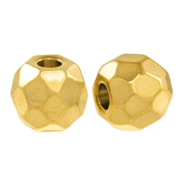 Perles Acier Inoxydable (6 x 5 mm) 18K Gold Ion Plated (5 pièces)