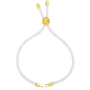 DIY Bracelet - Cordon Nylon Tressé Réglable (22 cm) White (1 pièce)