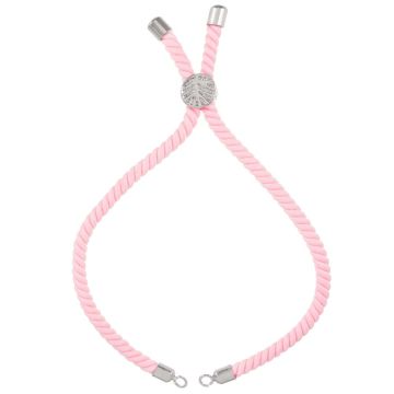 DIY Bracelet - Cordon Nylon Tressé Réglable (22 cm) Pink (1 pièce)