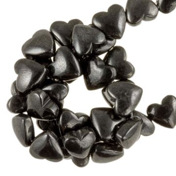 Perles en Hématite Électroplate Coeur (6 x 6 x 3 mm) Gunmetal (25 pièces)