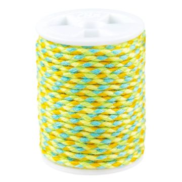 Cordon à Bijoux Tressé en Polycoton 4 brins (1.5 mm) Summer Green (4 mètres)