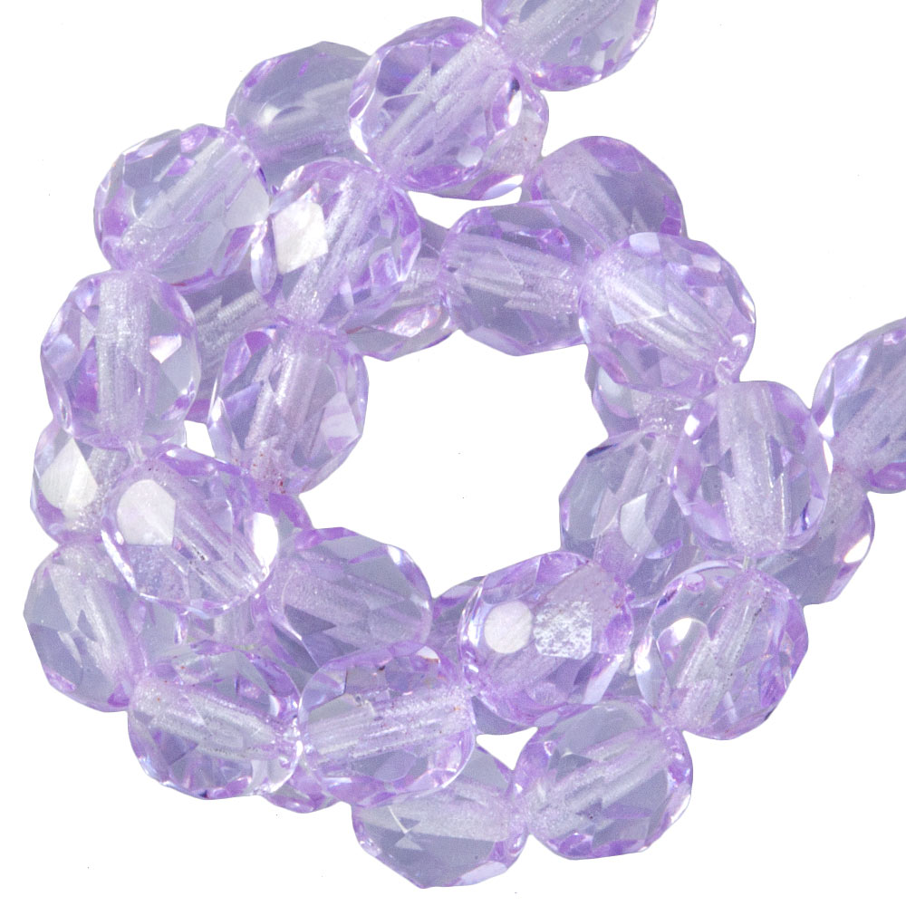 Perles Facettes Polies au Feu Tchèques (6 mm) Violet (25 pièces)
