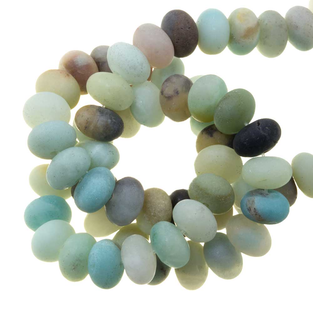 Perles Amazonite Givrées Rondelle (8 x 5 mm) 72 pièces