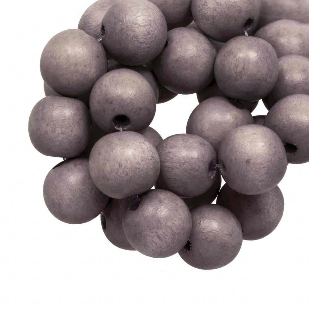Perles en Bois Look Vintage (8 mm) Lilac Taupe (104 pièces)