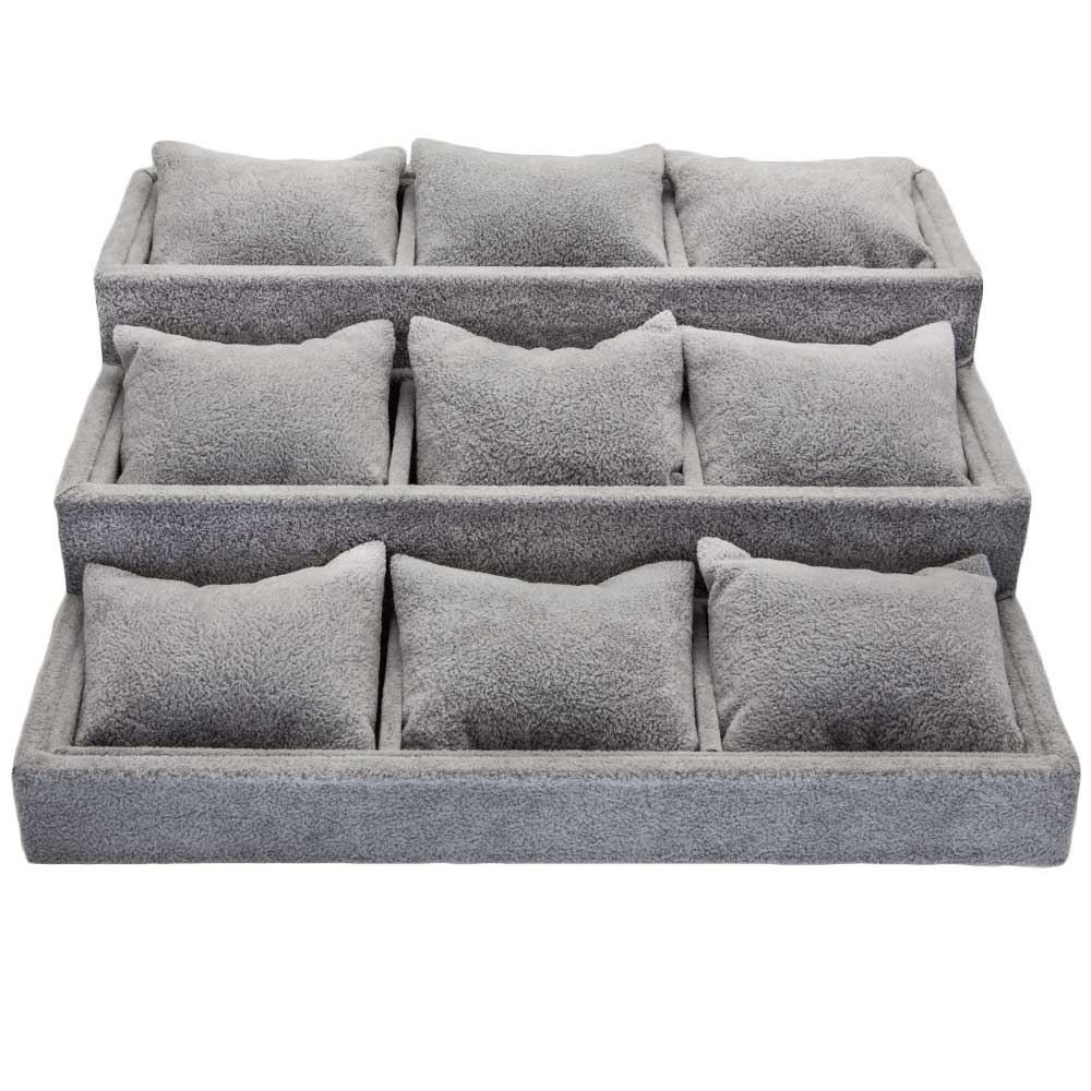 Présentoir Bracelets Velours (24 x 26.5 x 9 cm) Grey (1 pièce)