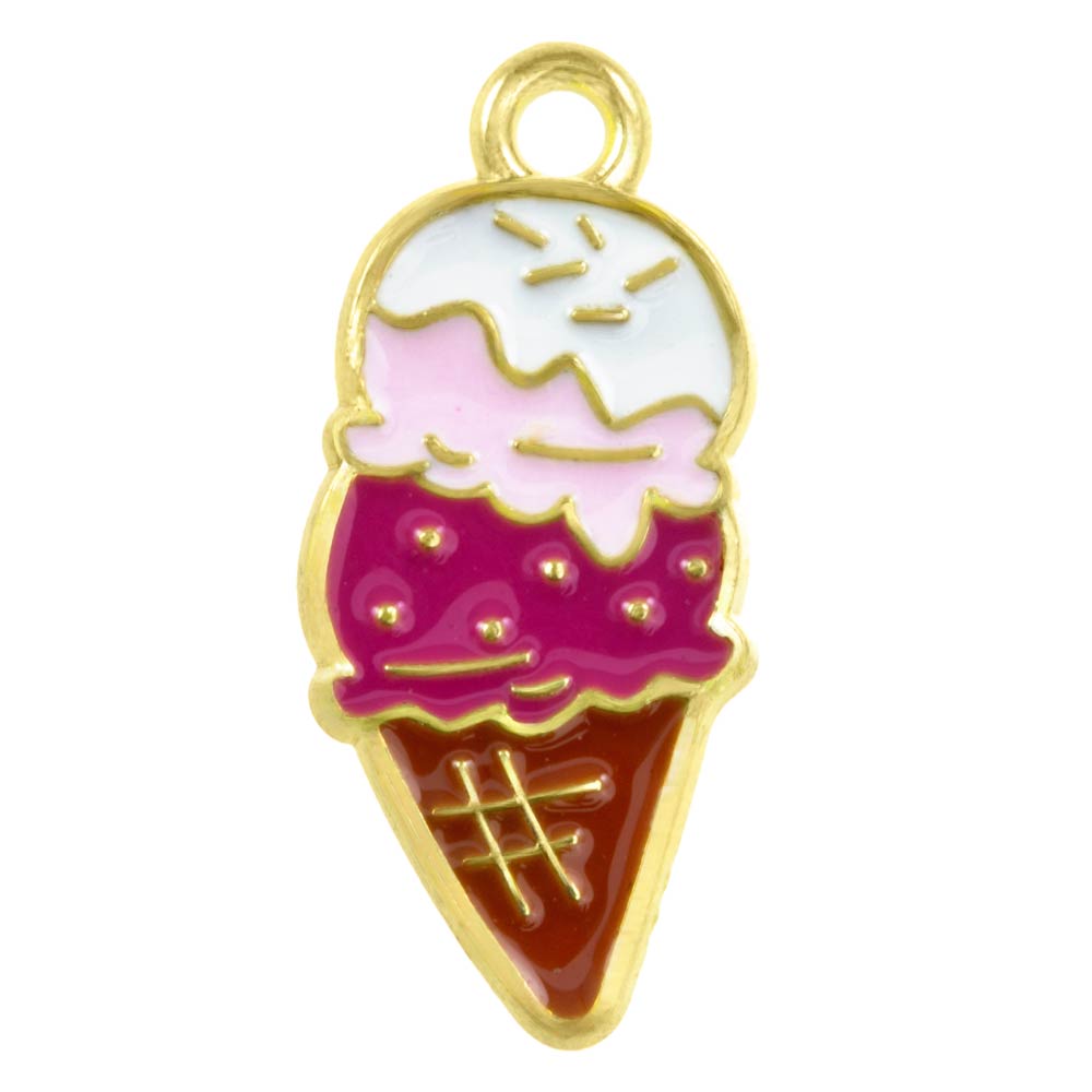 Breloque Émaillée Glace (21 x 9.5 x 1.5 mm) Mix Color (3 pièces)