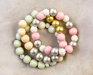 Pastel chique perles en bois